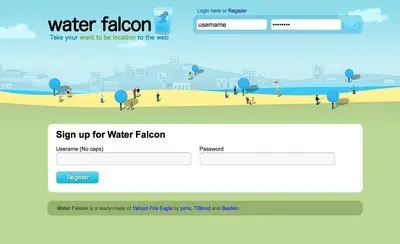 Account Registration example from waterfalcon.com