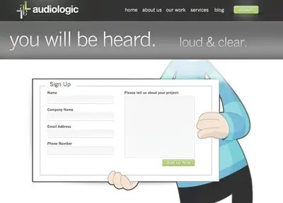 Account Registration example from audio-logic.net