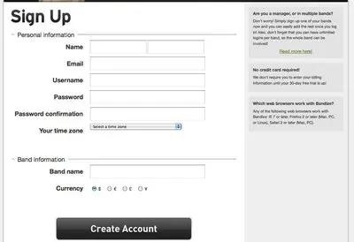 Account Registration example