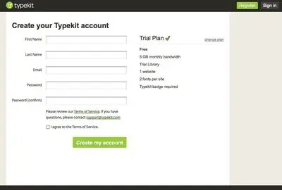 Account Registration example