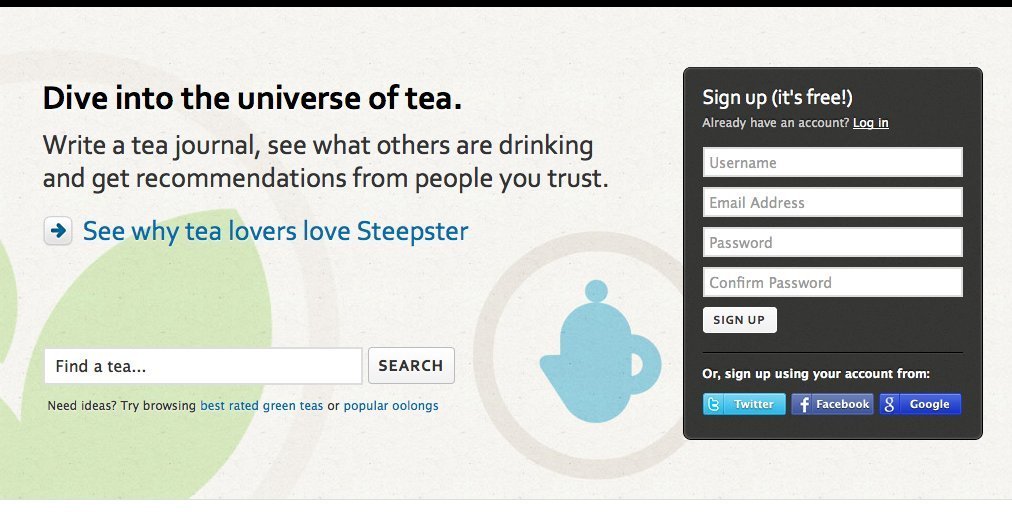 Screenshot of steepster.com