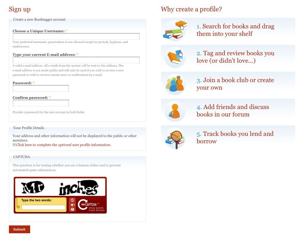 Screenshot of booktagger.com