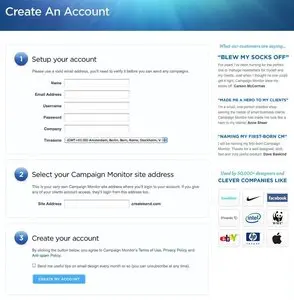 Account Registration example from signup.createsend.com