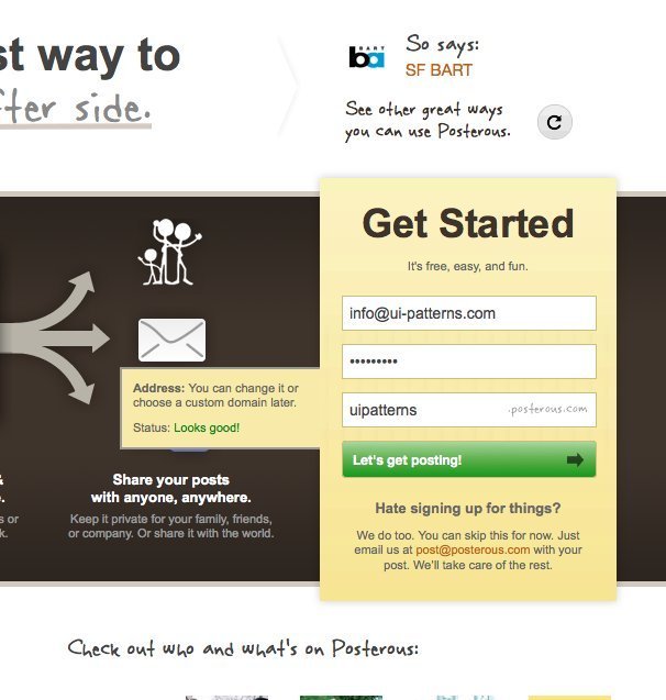 Screenshot of posterous.com