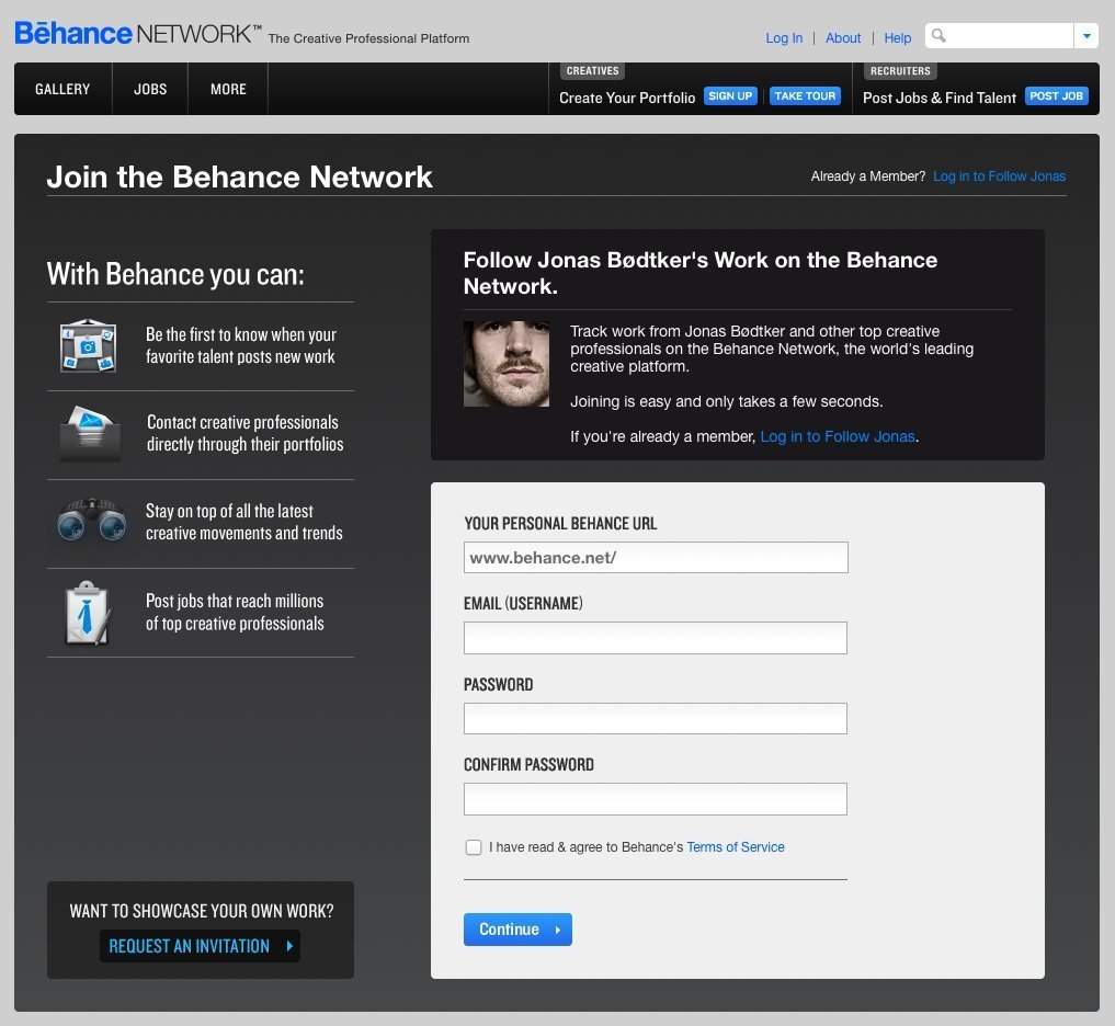 Screenshot of behance.net