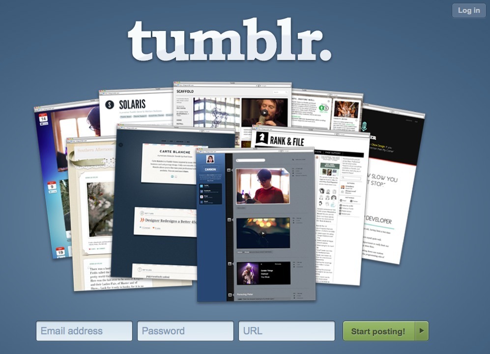 Screenshot of tumblr.com