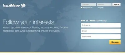 Account Registration example from twitter.com