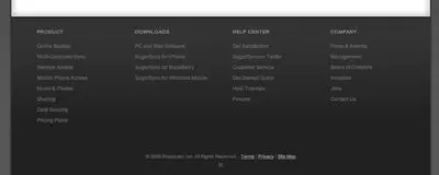 Fat Footer example from sugarsync.com