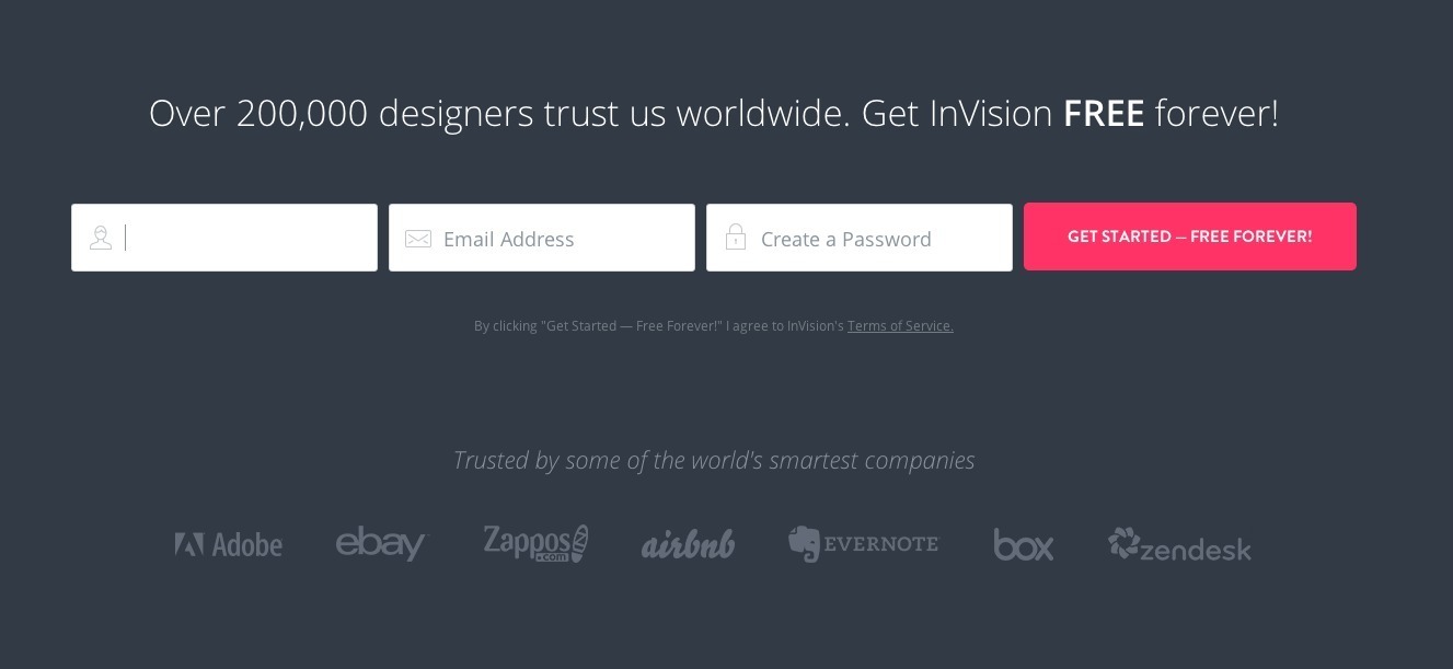 Screenshot of invisionapp.com