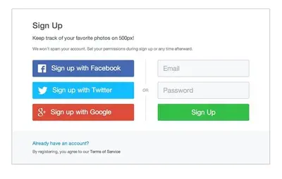 Account Registration example