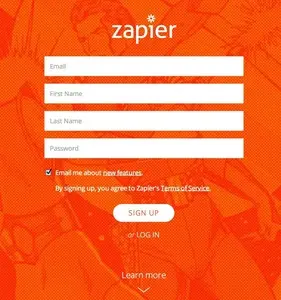 Account Registration example from zapier.com