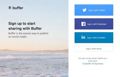 Account Registration example from bufferapp.com