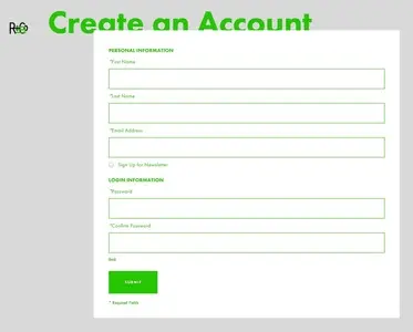 Account Registration example from randco.com