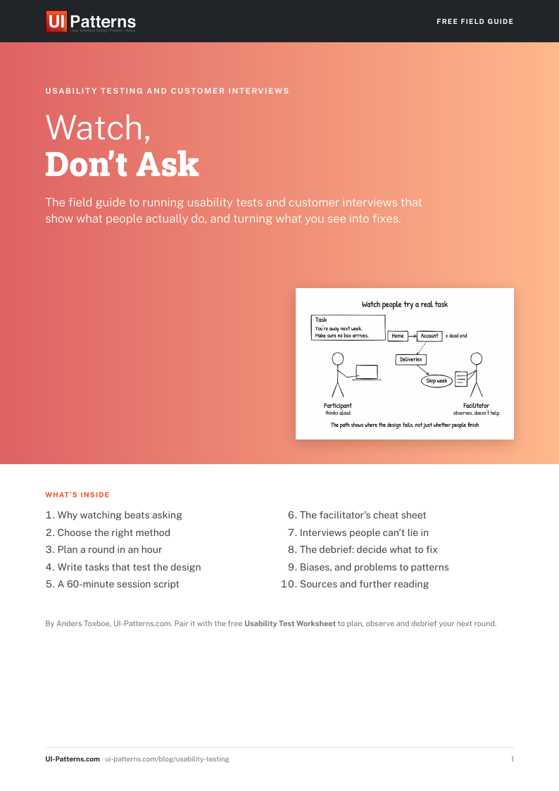 Preview of the Usability Testing and Interviewing Field Guide